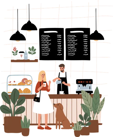 Illustration: Einkauf & Kalkulation im Café