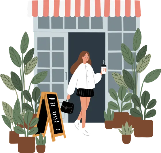 Illustration: Gutscheine im Café