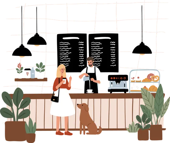 Illustration: Kassenbuch im Café