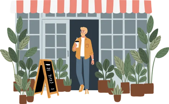 Illustration: Marketing im Café