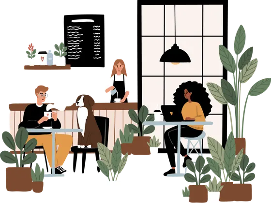 Illustration: Gutscheine im Café