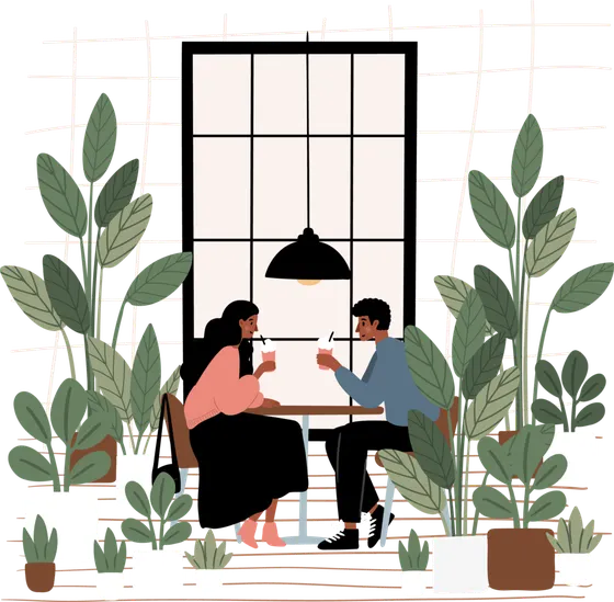 Illustration: Reservierung im Café